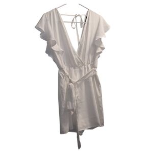 💥 SHEIN White Ruffle Sleeve Romper 4